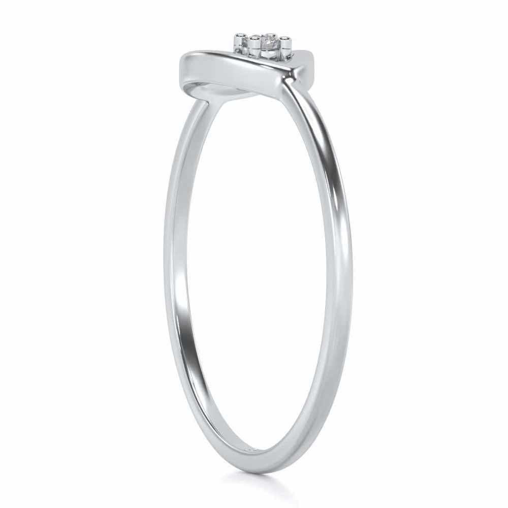 Drop Cord Silver Ring - White Gold - Image 3