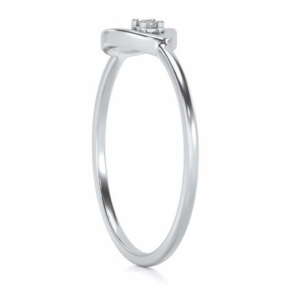 Drop Cord Silver Ring - White Gold - Image 3