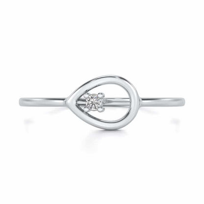 Drop Cord Silver Ring - White Gold - Image 4