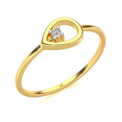 Drop Cord Silver Ring - Yellow Gold - Image 1