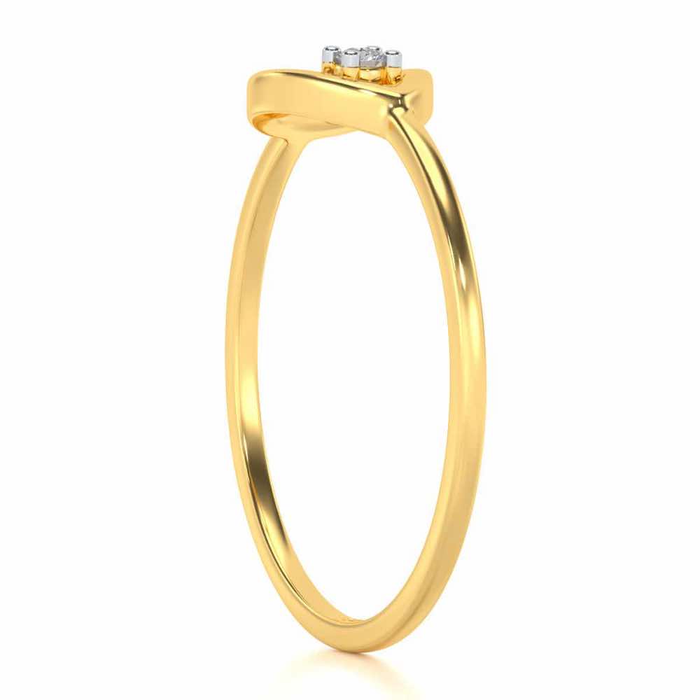 Drop Cord Silver Ring - Yellow Gold - Image 3