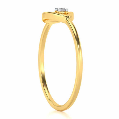 Drop Cord Silver Ring - Yellow Gold - Image 3
