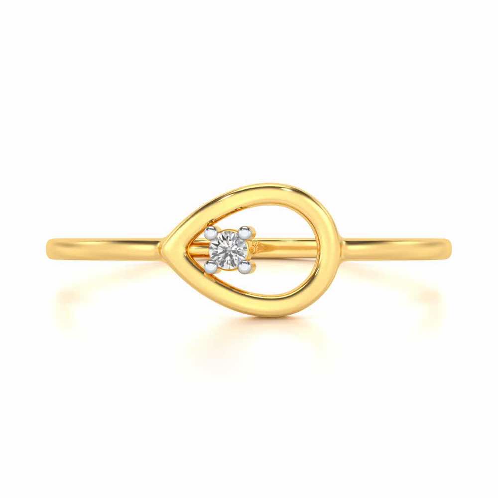 Drop Cord Silver Ring - Yellow Gold - Image 4