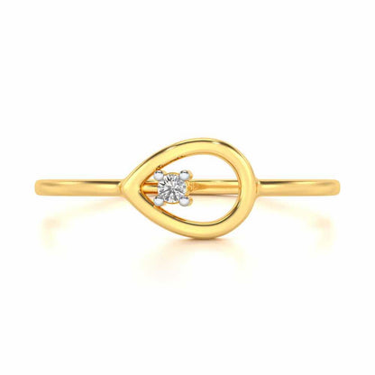 Drop Cord Silver Ring - Yellow Gold - Image 4