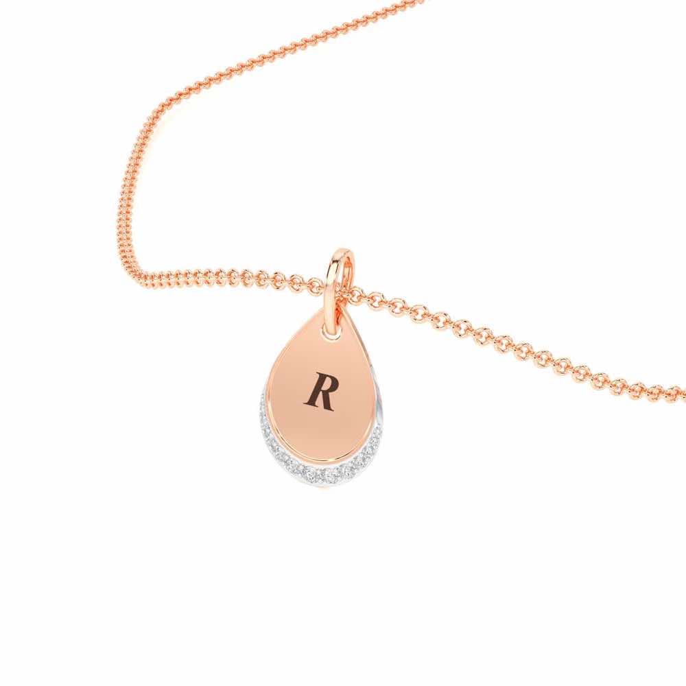 Drop Says Silver Pendant - Rose Gold - Image 2