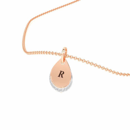 Drop Says Silver Pendant - Rose Gold - Image 2