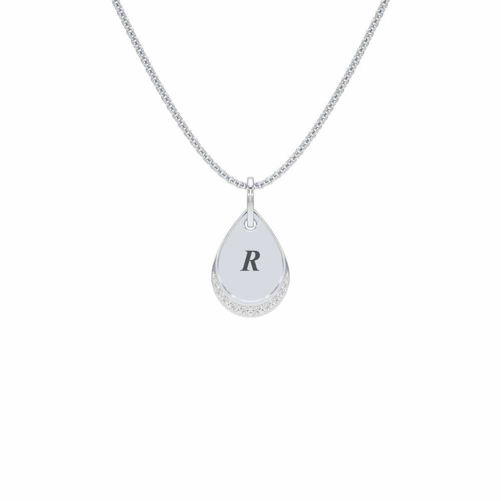 Drop Says Silver Pendant - White Gold - Image 1