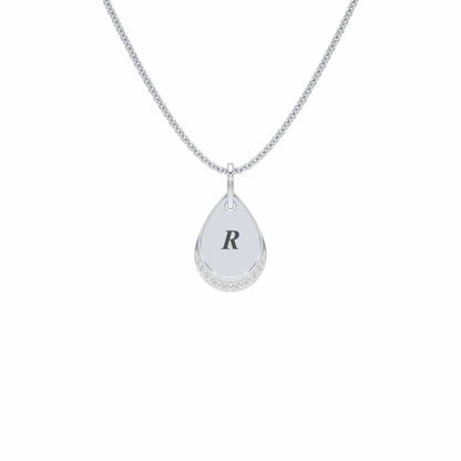 Drop Says Silver Pendant - White Gold - Image 1