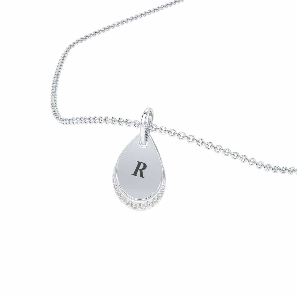 Drop Says Silver Pendant - White Gold - Image 2