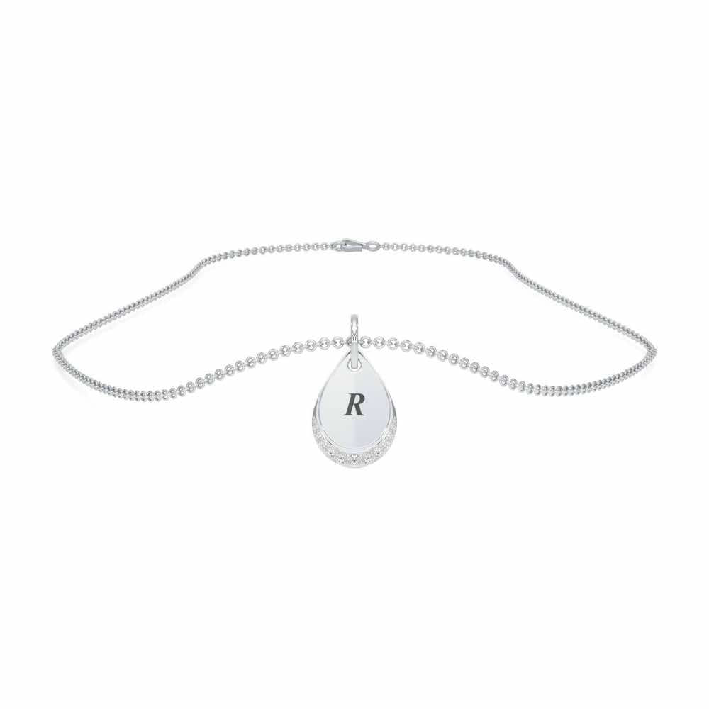 Drop Says Silver Pendant - White Gold - Image 3
