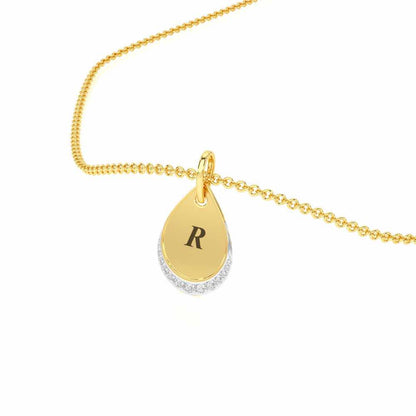 Drop Says Silver Pendant - Yellow Gold - Image 2