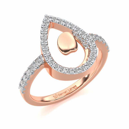 Drop Shine Silver Ring - Rose Gold - Image 1