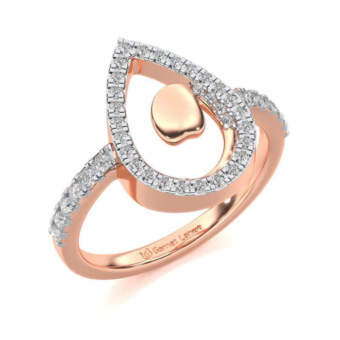 Drop Shine Silver Ring - Rose Gold - Image 1