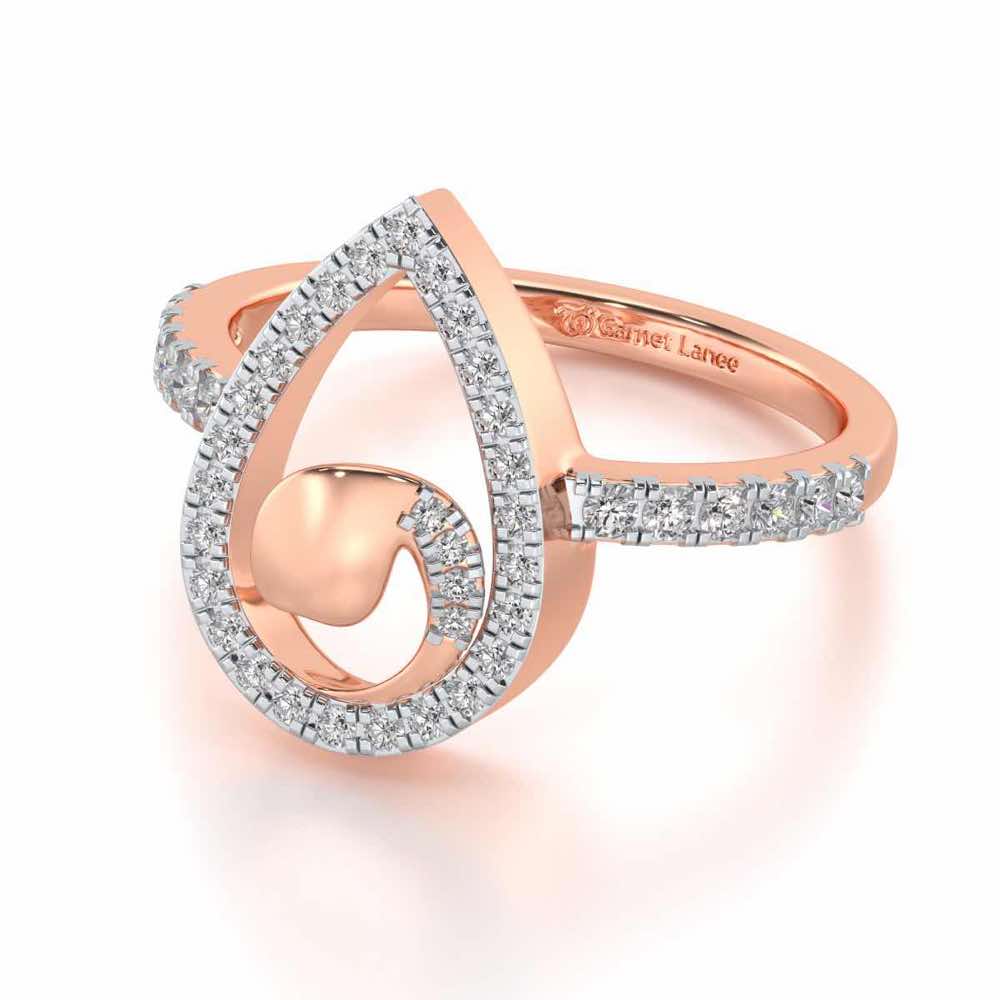 Drop Shine Silver Ring - Rose Gold - Image 2