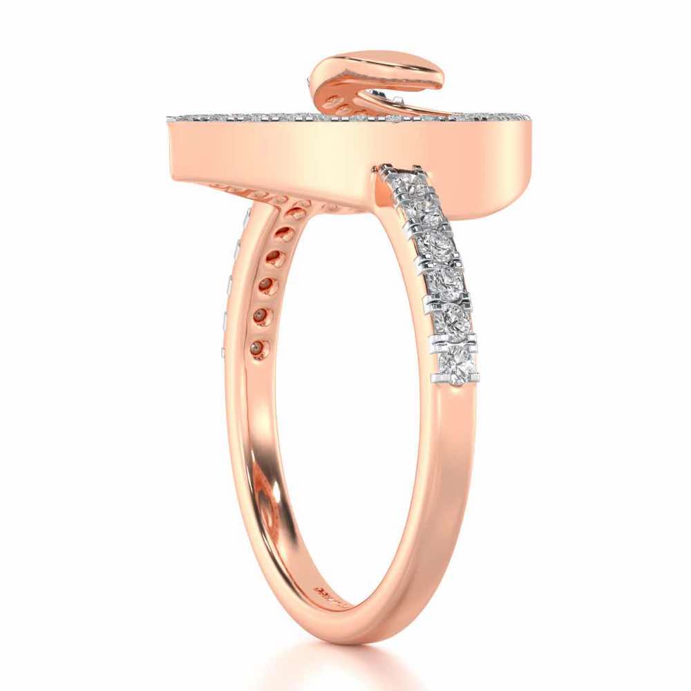 Drop Shine Silver Ring - Rose Gold - Image 3