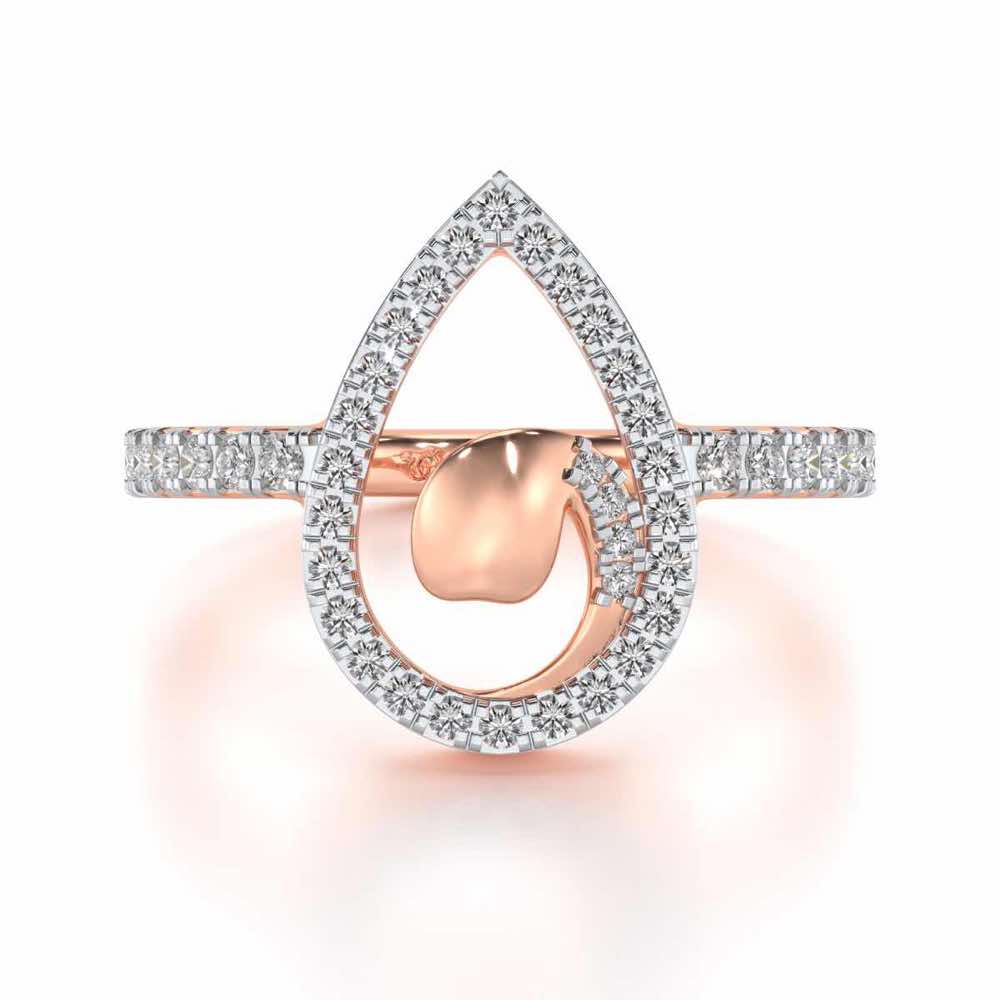 Drop Shine Silver Ring - Rose Gold - Image 4