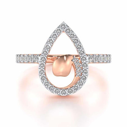 Drop Shine Silver Ring - Rose Gold - Image 4
