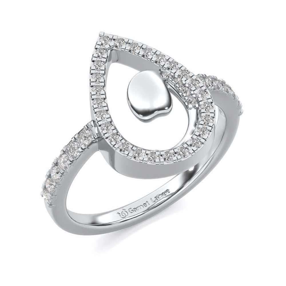 Drop Shine Silver Ring - White Gold - Image 1
