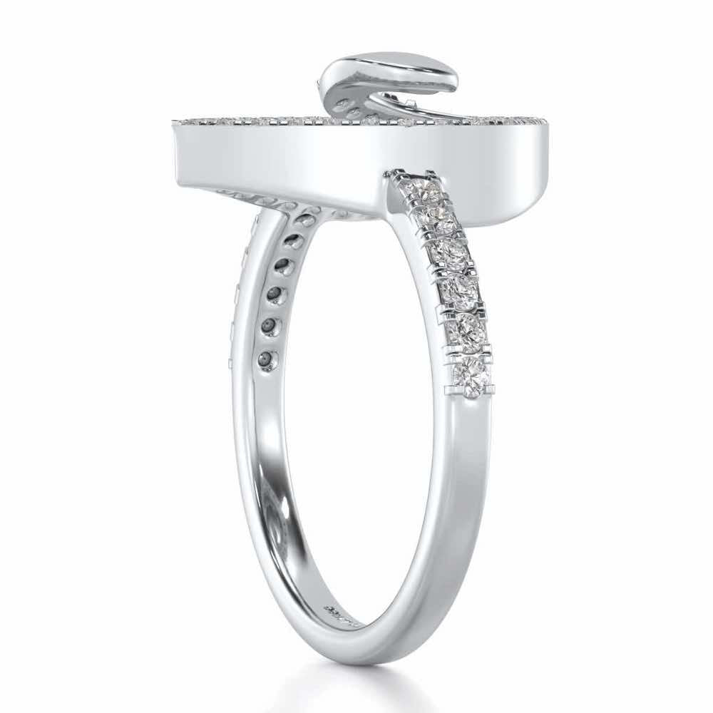 Drop Shine Silver Ring - White Gold - Image 3