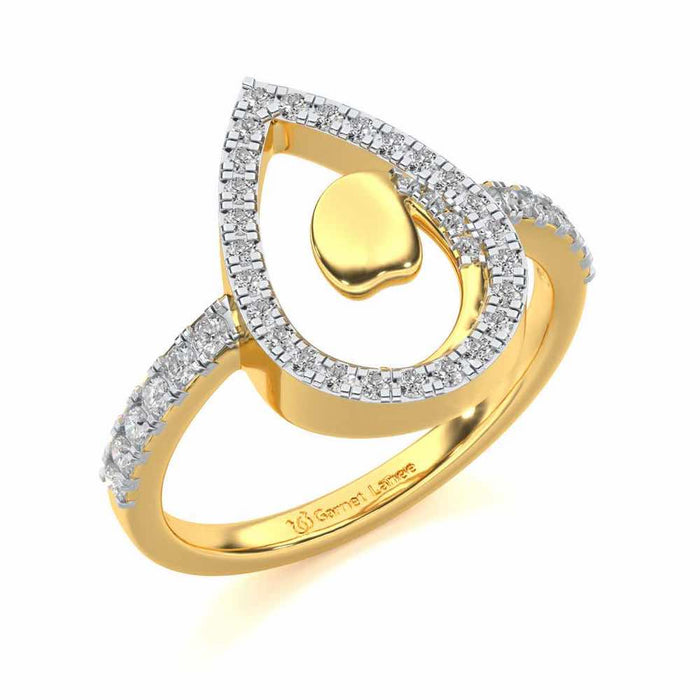 Drop Shine Silver Ring - Yellow Gold - Image 1