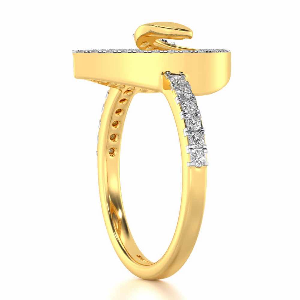 Drop Shine Silver Ring - Yellow Gold - Image 3