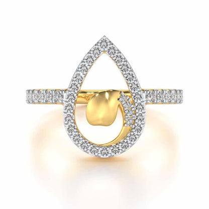 Drop Shine Silver Ring - Yellow Gold - Image 4