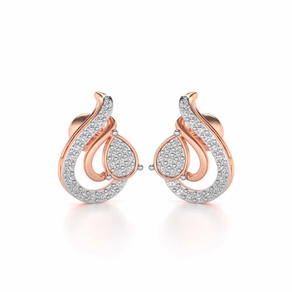 Drop in drops Silver Earrings - Rose Gold - Image 1