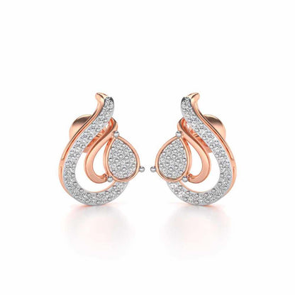 Drop in drops Silver Earrings - Rose Gold - Image 1