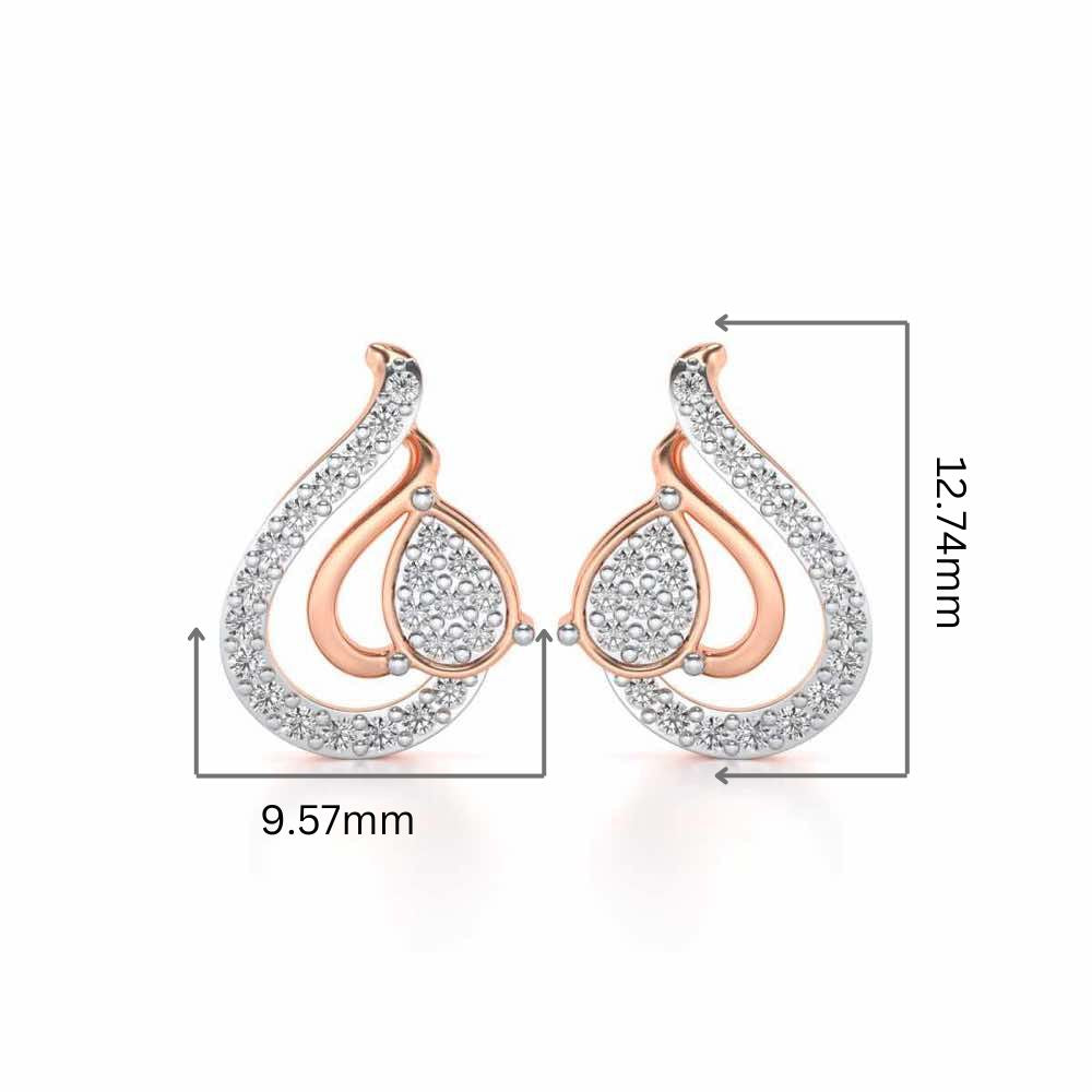 Drop in drops Silver Earrings - Rose Gold - Image 2