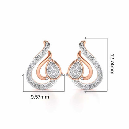Drop in drops Silver Earrings - Rose Gold - Image 2