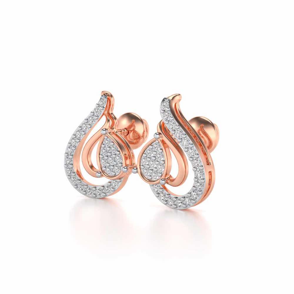 Drop in drops Silver Earrings - Rose Gold - Image 3