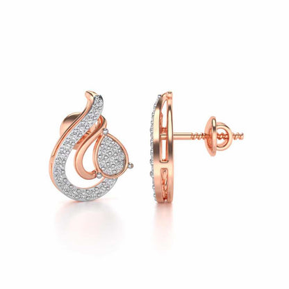 Drop in drops Silver Earrings - Rose Gold - Image 4