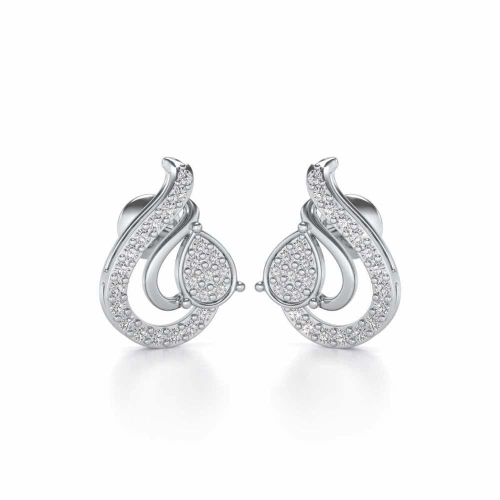 Drop in drops Silver Earrings - White Gold - Image 1
