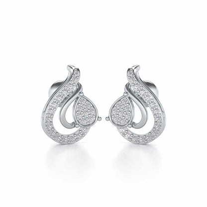 Drop in drops Silver Earrings - White Gold - Image 1