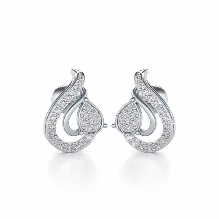 Drop in drops Silver Earrings - White Gold - Image 1