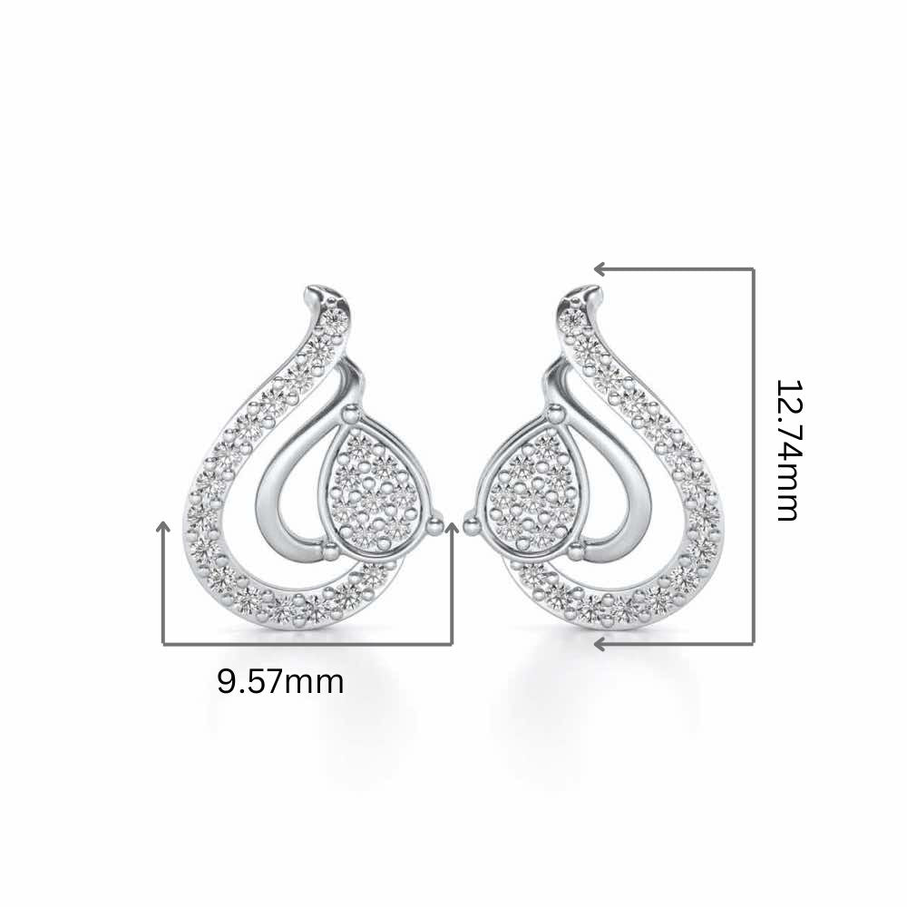 Drop in drops Silver Earrings - White Gold - Image 2