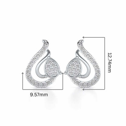 Drop in drops Silver Earrings - White Gold - Image 2