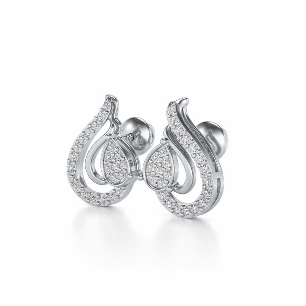 Drop in drops Silver Earrings - White Gold - Image 3