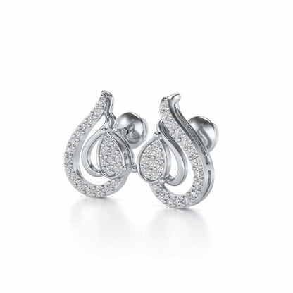 Drop in drops Silver Earrings - White Gold - Image 3