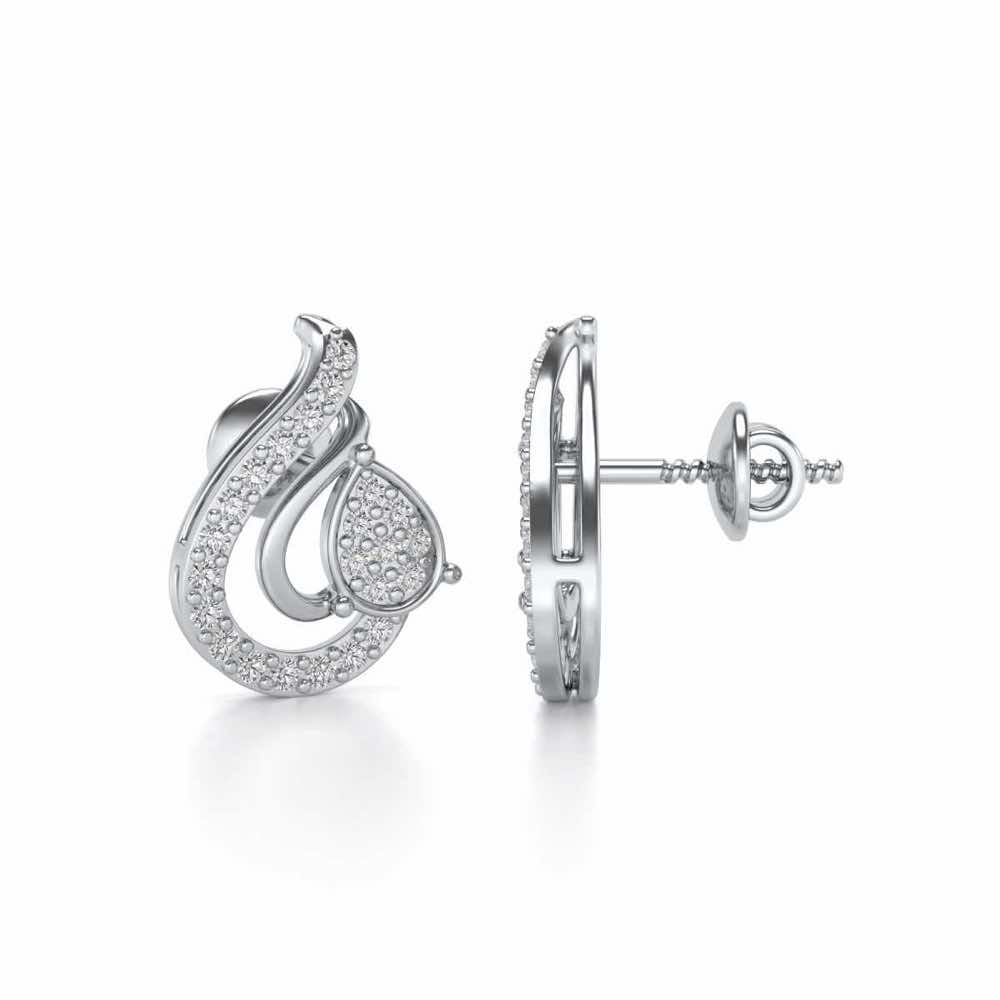 Drop in drops Silver Earrings - White Gold - Image 4