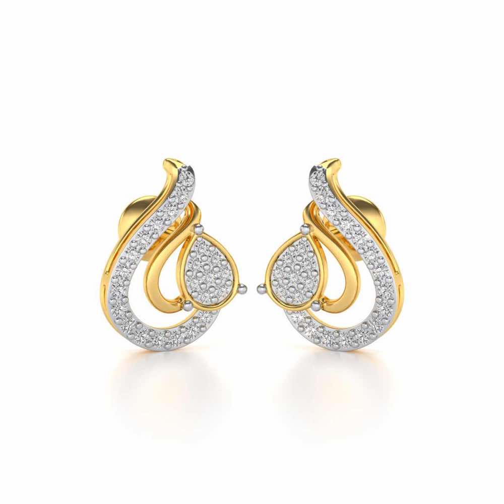 Drop in drops Silver Earrings - Yellow Gold - Image 1