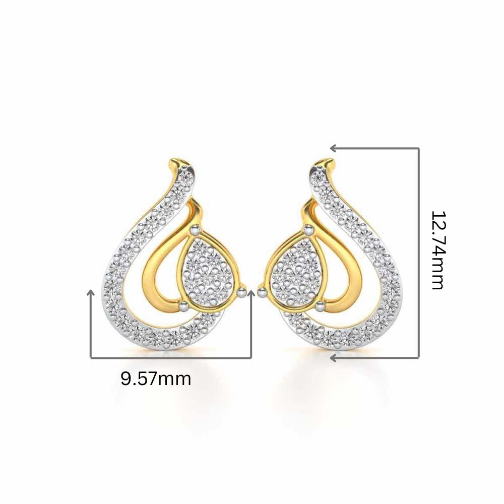Drop in drops Silver Earrings - Yellow Gold - Image 2