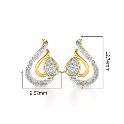 Drop in drops Silver Earrings - Yellow Gold - Image 2