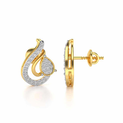 Drop in drops Silver Earrings - Yellow Gold - Image 4