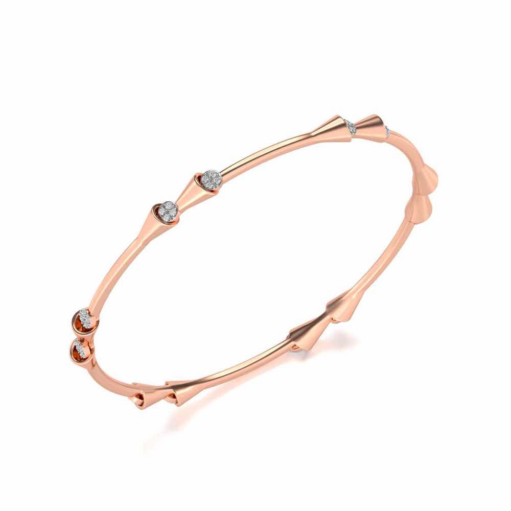Drop-lays Silver Bangles - Rose Gold - Image 1
