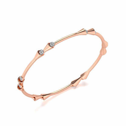 Drop-lays Silver Bangles - Rose Gold - Image 1