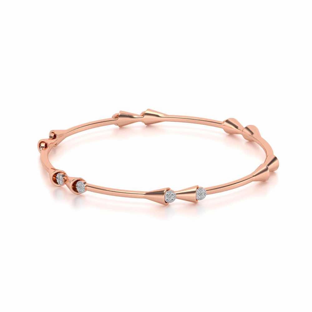 Drop-lays Silver Bangles - Rose Gold - Image 2
