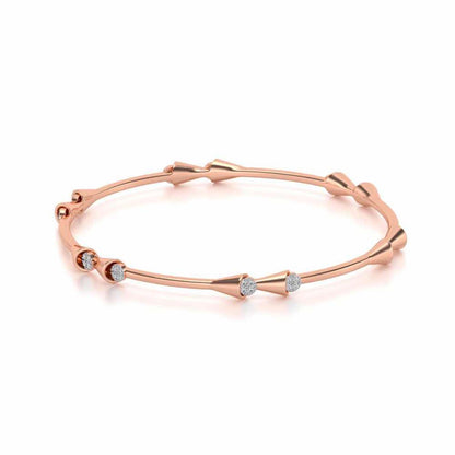Drop-lays Silver Bangles - Rose Gold - Image 2