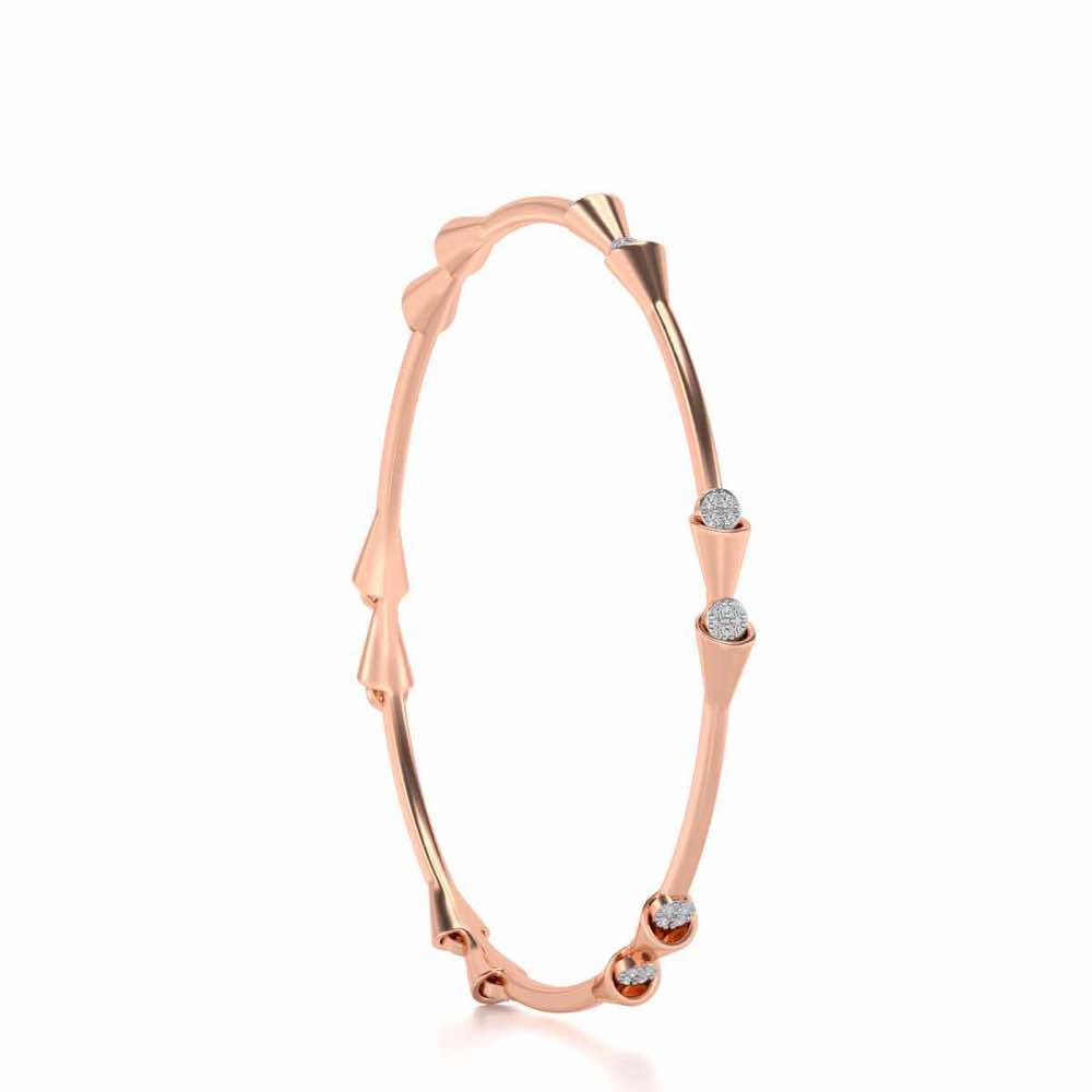 Drop-lays Silver Bangles - Rose Gold - Image 3