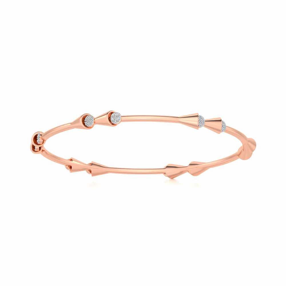 Drop-lays Silver Bangles - Rose Gold - Image 4